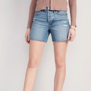 NWOT High-Waisted Button-Fly Ripped Cut-Off Jean Shorts